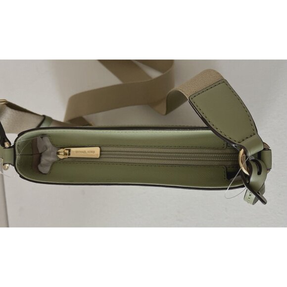 New Michael Kors Jet Set Travel Small Messenger Bag Faux Leather Light Sage - Picture 6 of 6